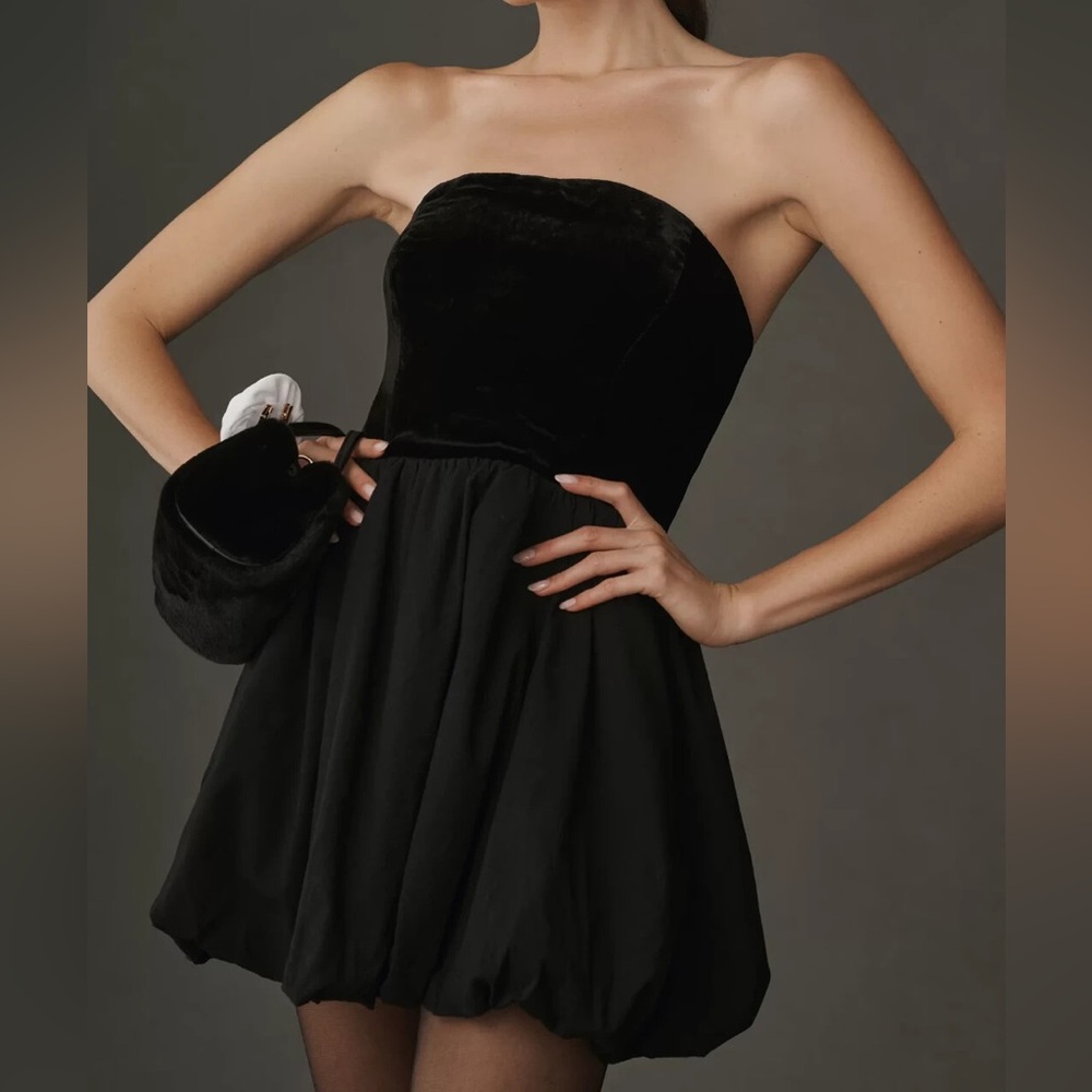 Reformation Black St. Louis Velvet Mini Dress - Picture 5 of 8